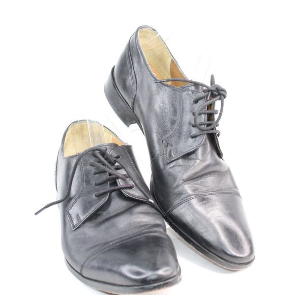 Giorgio Brutini Cap Toe Black Leather Oxford Shoes #131 - Picture 2 of 10